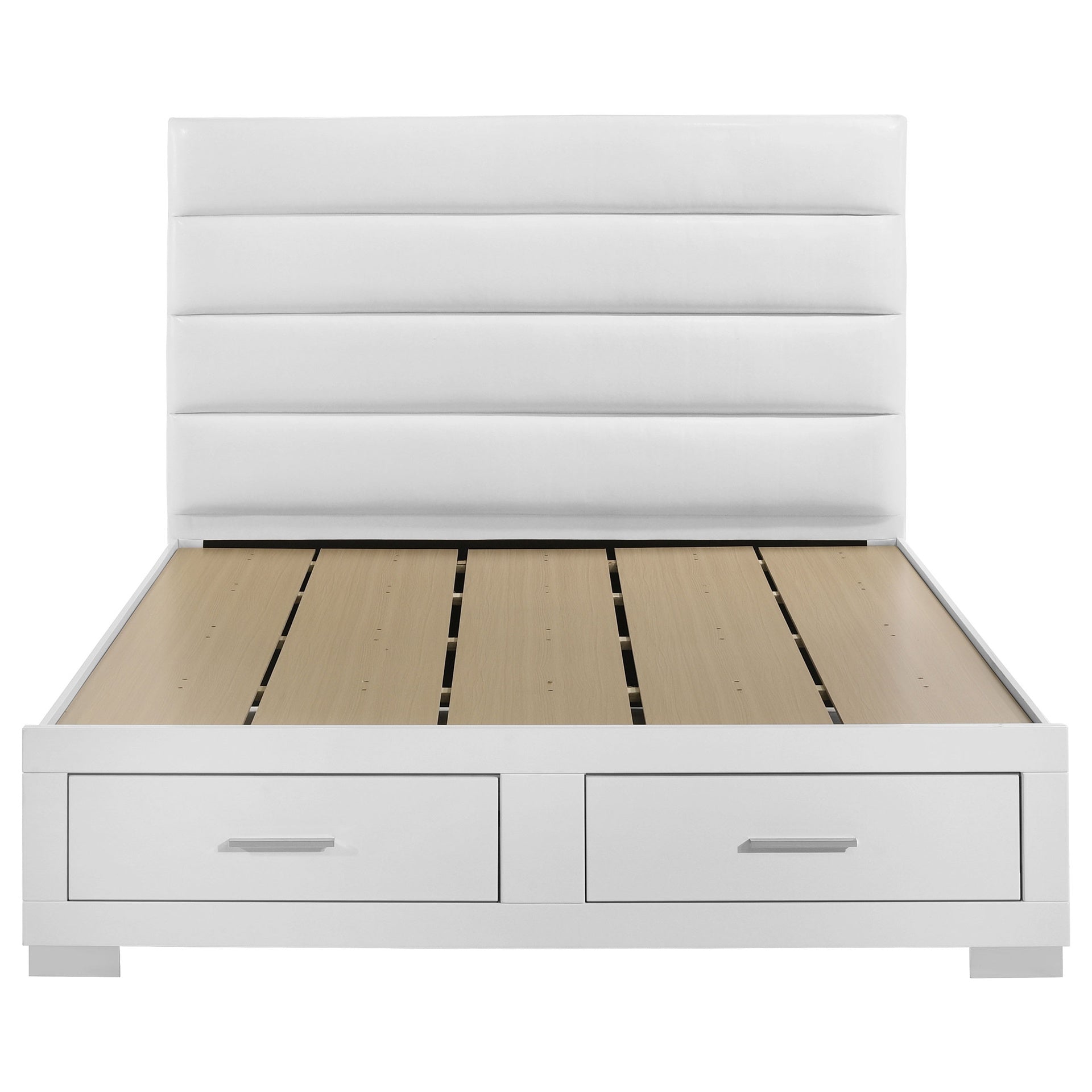 Dulcey White High Gloss Eastern King Storage Bed