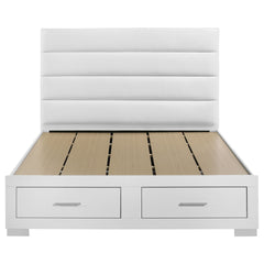 Dulcey White High Gloss Eastern King Storage Bed