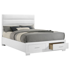 Dulcey White High Gloss Eastern King Storage Bed