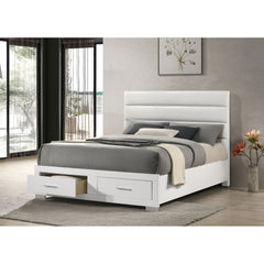 Dulcey White High Gloss Eastern King Storage Bed