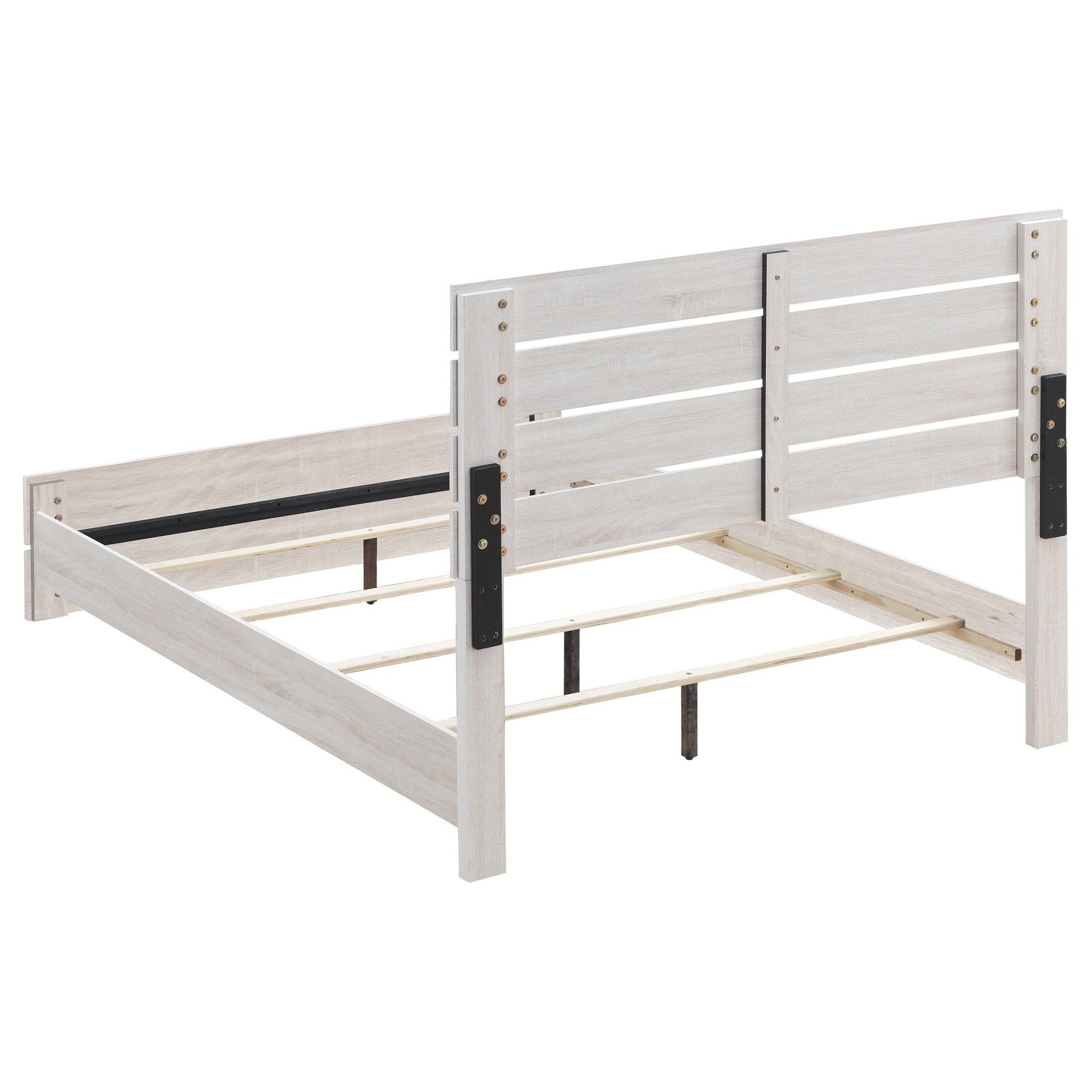 Geary White 4-piece Panel Bedroom Set with 2 Nightstands and Dresser