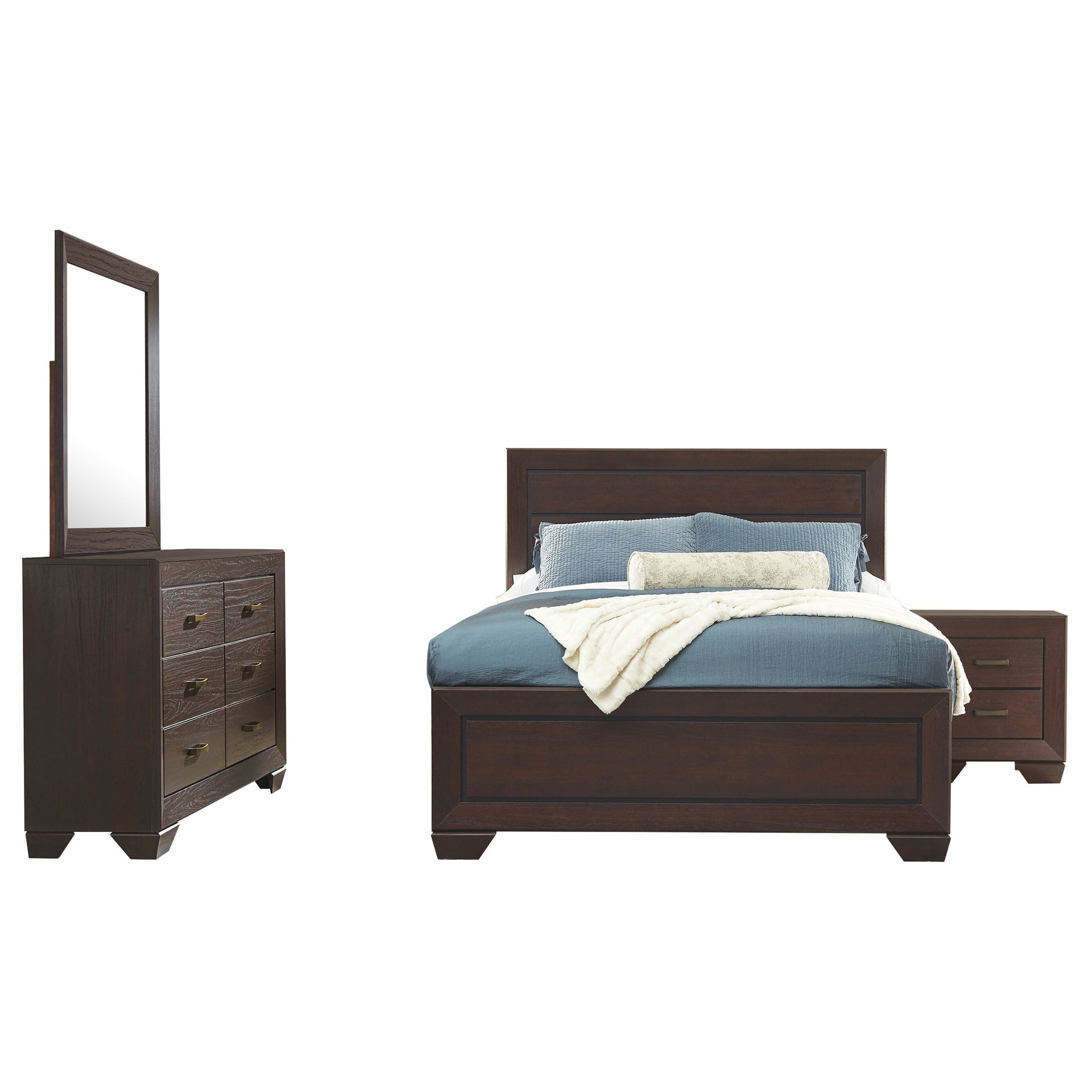 Oatfield Dark Cocoa  4-piece Eastern King Bedroom Set