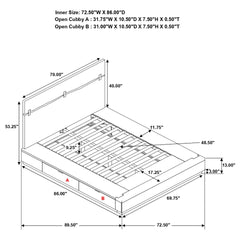 Mallory Smokey Walnut Queen Storage Platform Bed