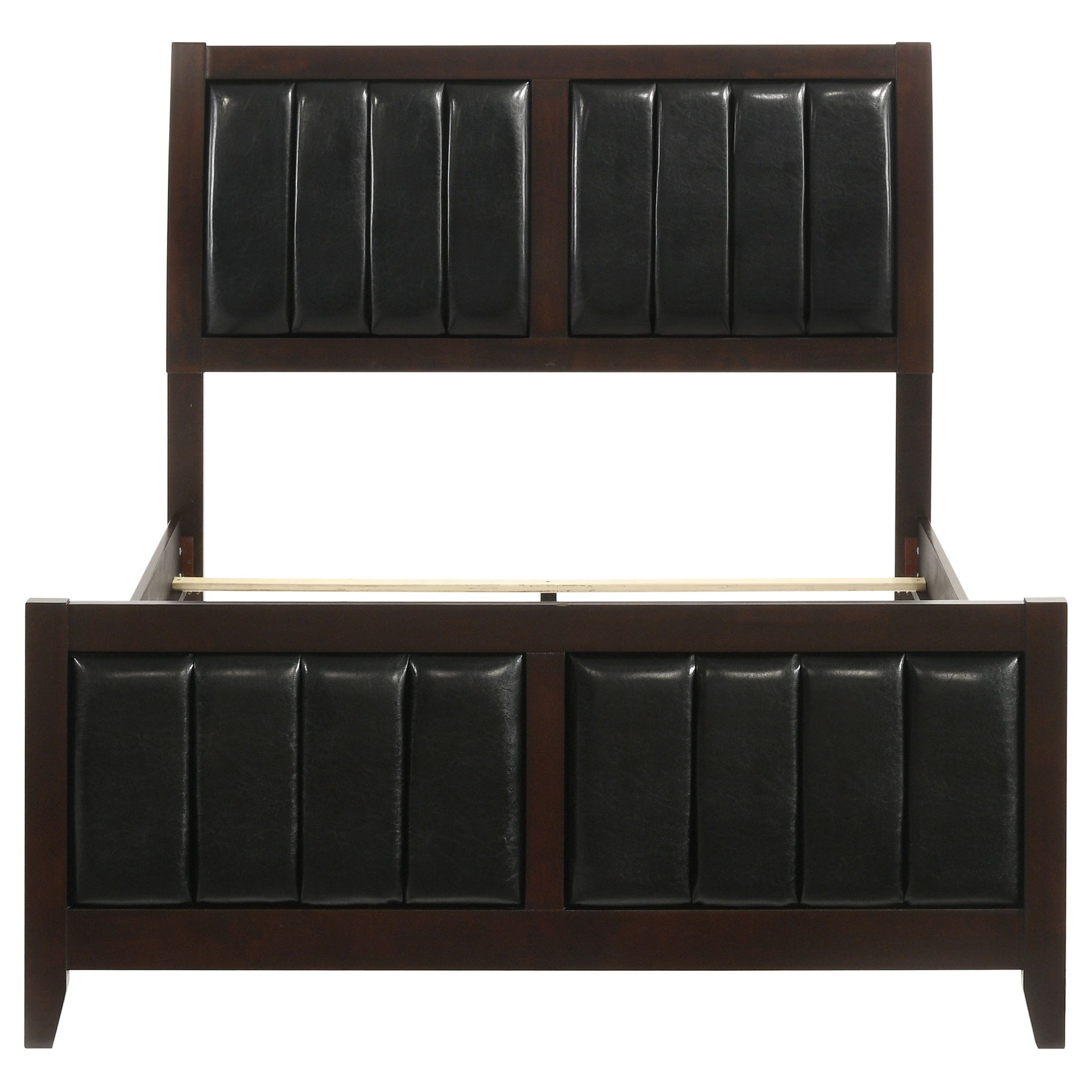 Cappuccino and Black Tufted Full Panel Bed
