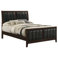 Cappuccino and Black Tufted Full Panel Bed