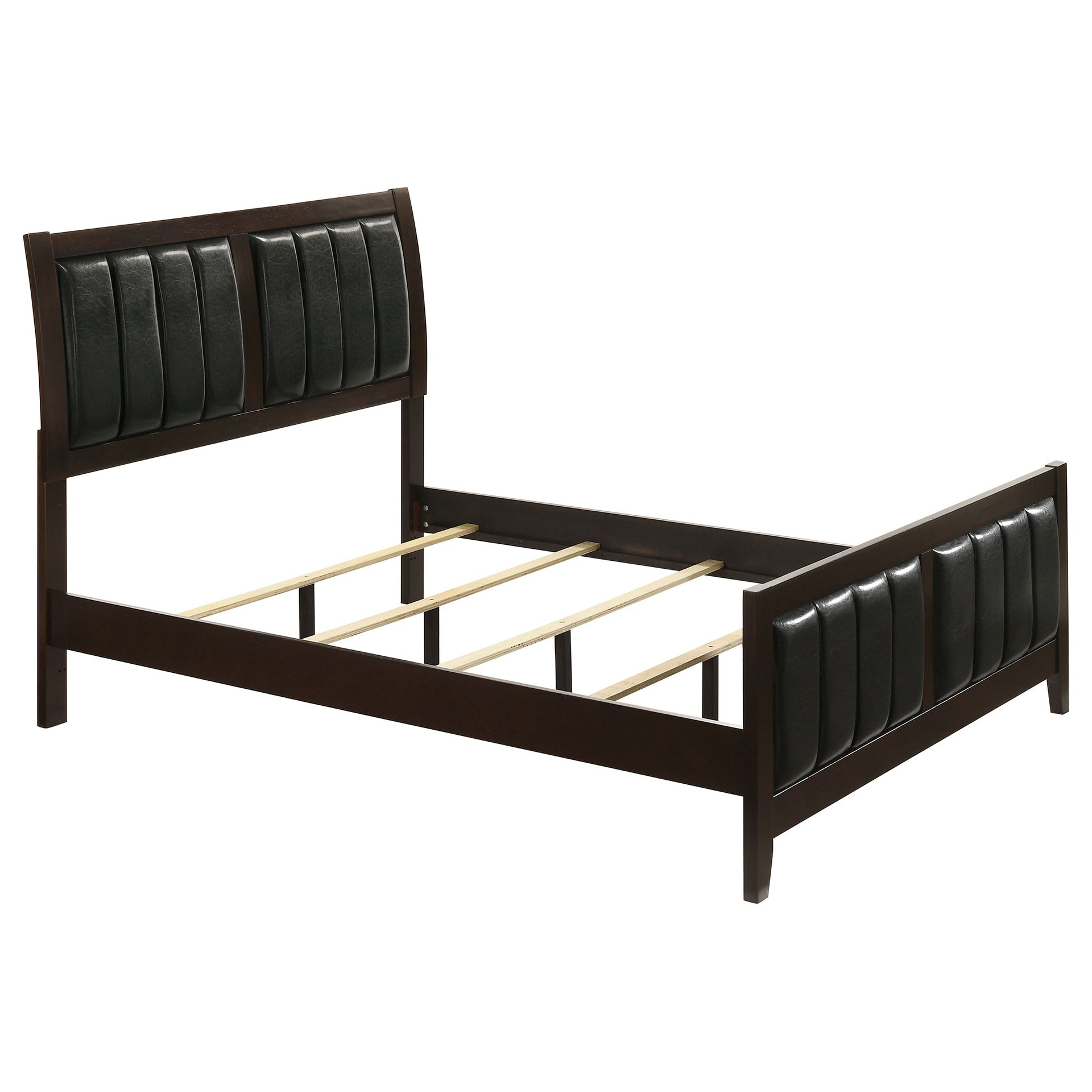Cappuccino and Black Tufted Full Panel Bed