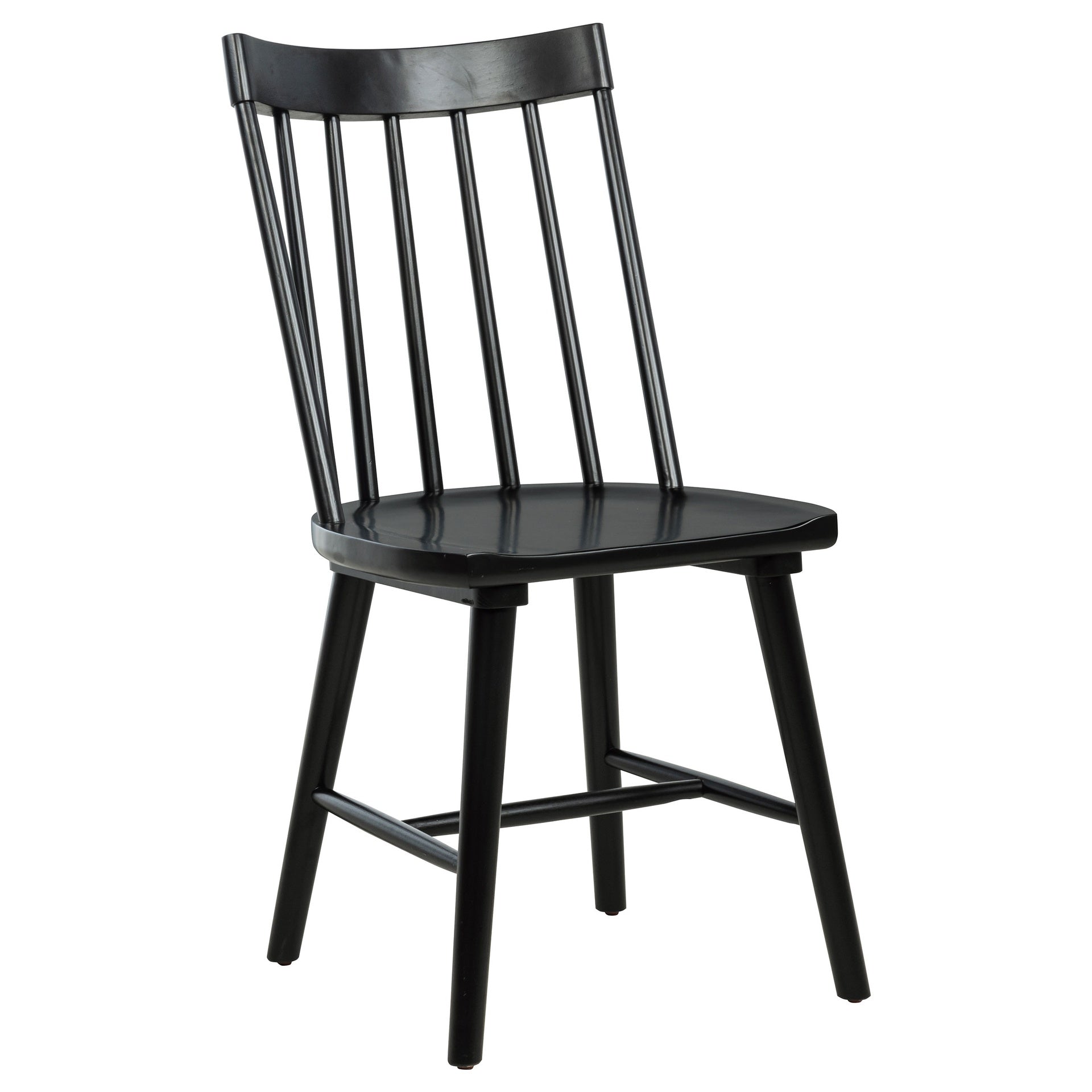 Carlos Black Solid Wood Dining Side Chair (Set of 2)