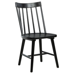 Carlos Black Solid Wood Dining Side Chair (Set of 2)