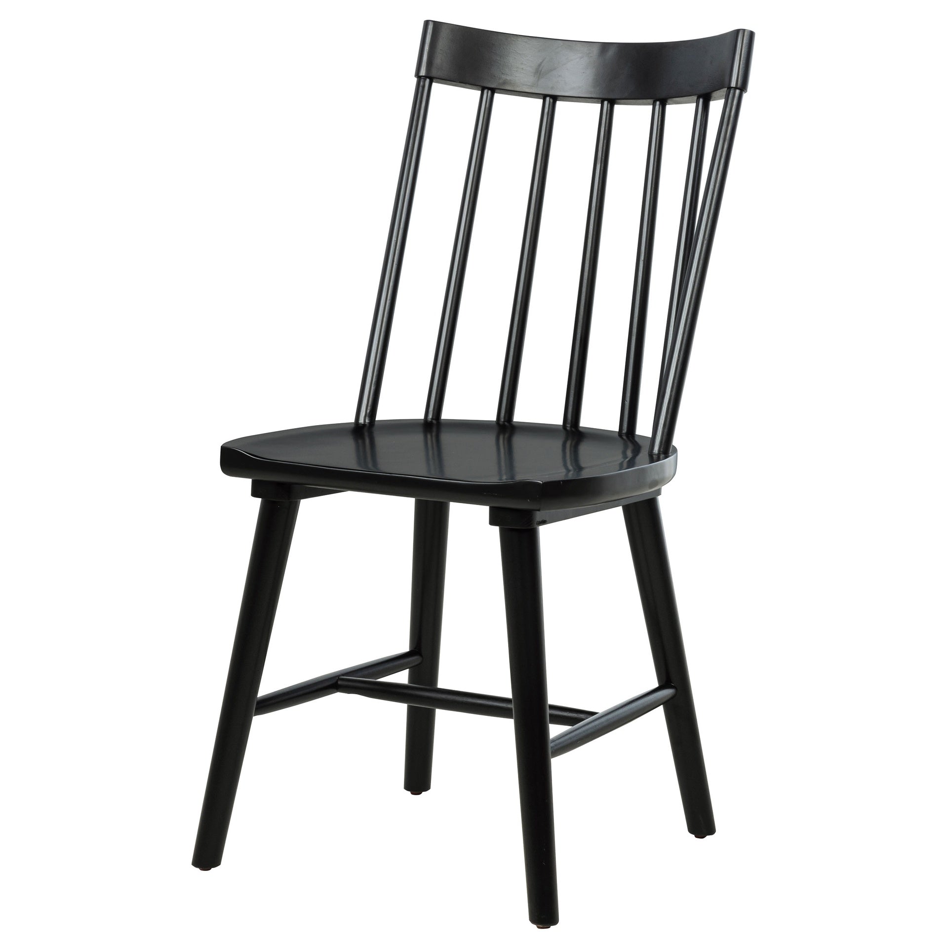Carlos Black Solid Wood Dining Side Chair (Set of 2)