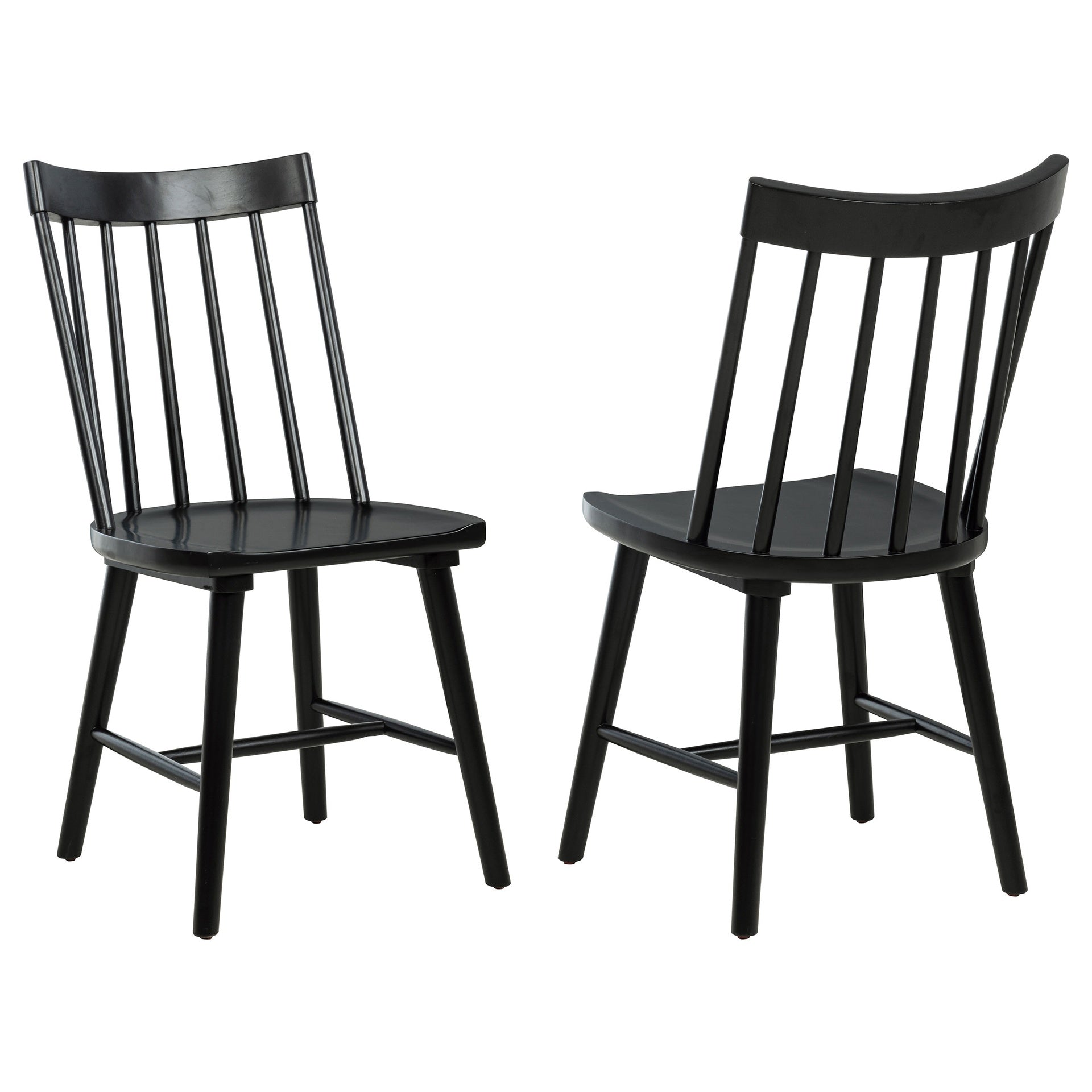 Carlos Black Solid Wood Dining Side Chair (Set of 2)