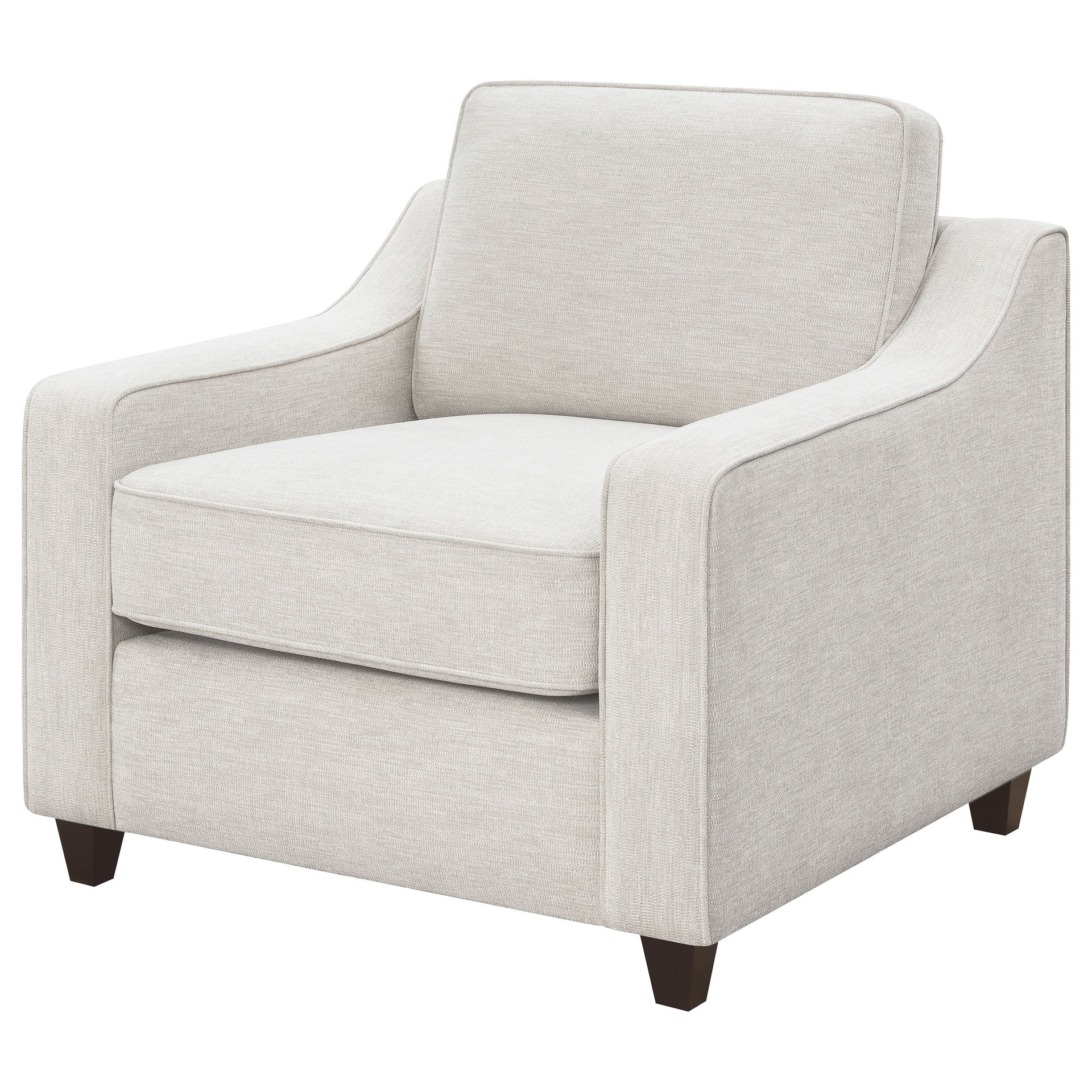 Mahaffey Beige Upholstered Sloped Track Arm Chair