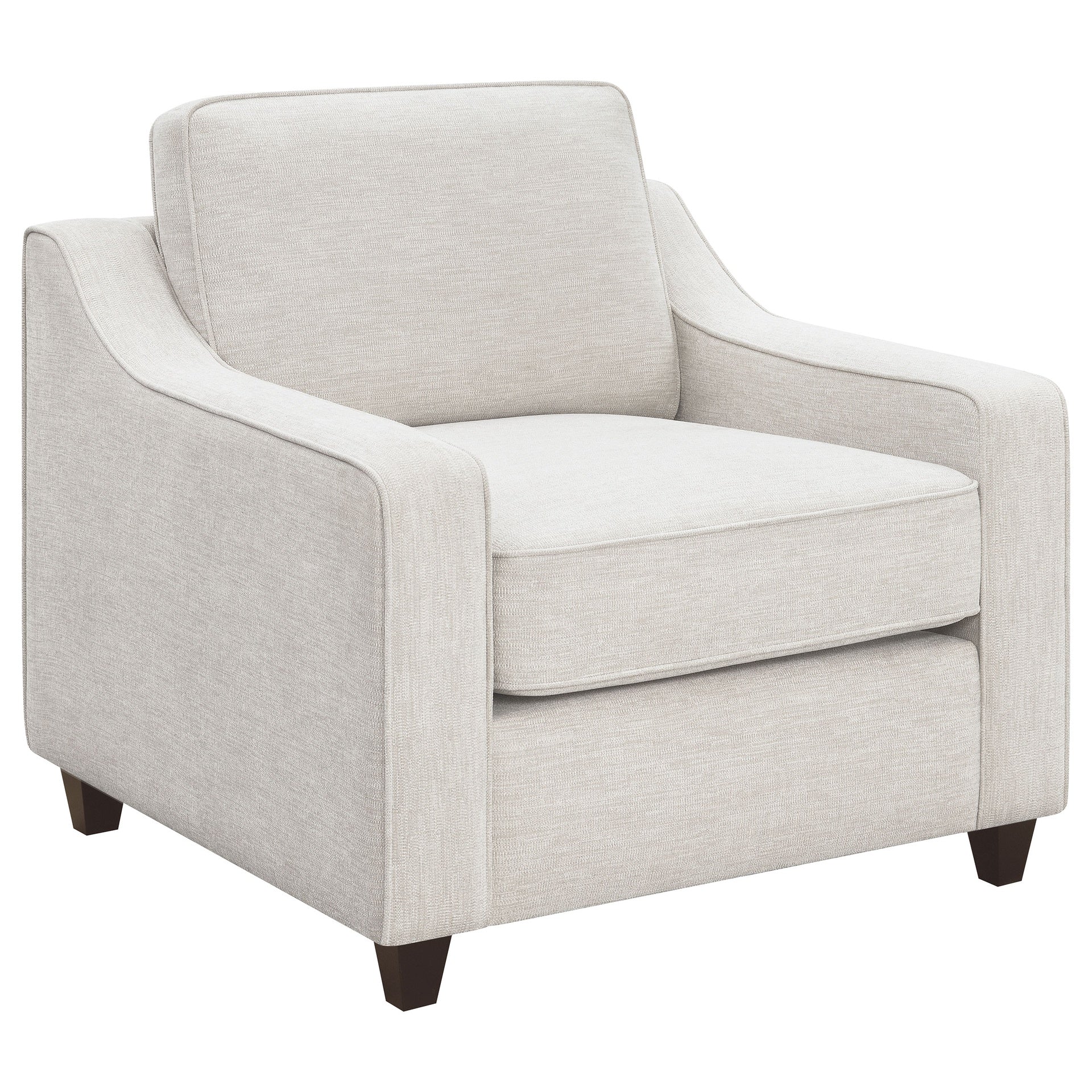 Mahaffey Beige Upholstered Sloped Track Arm Chair
