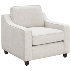 Mahaffey Beige Upholstered Sloped Track Arm Chair