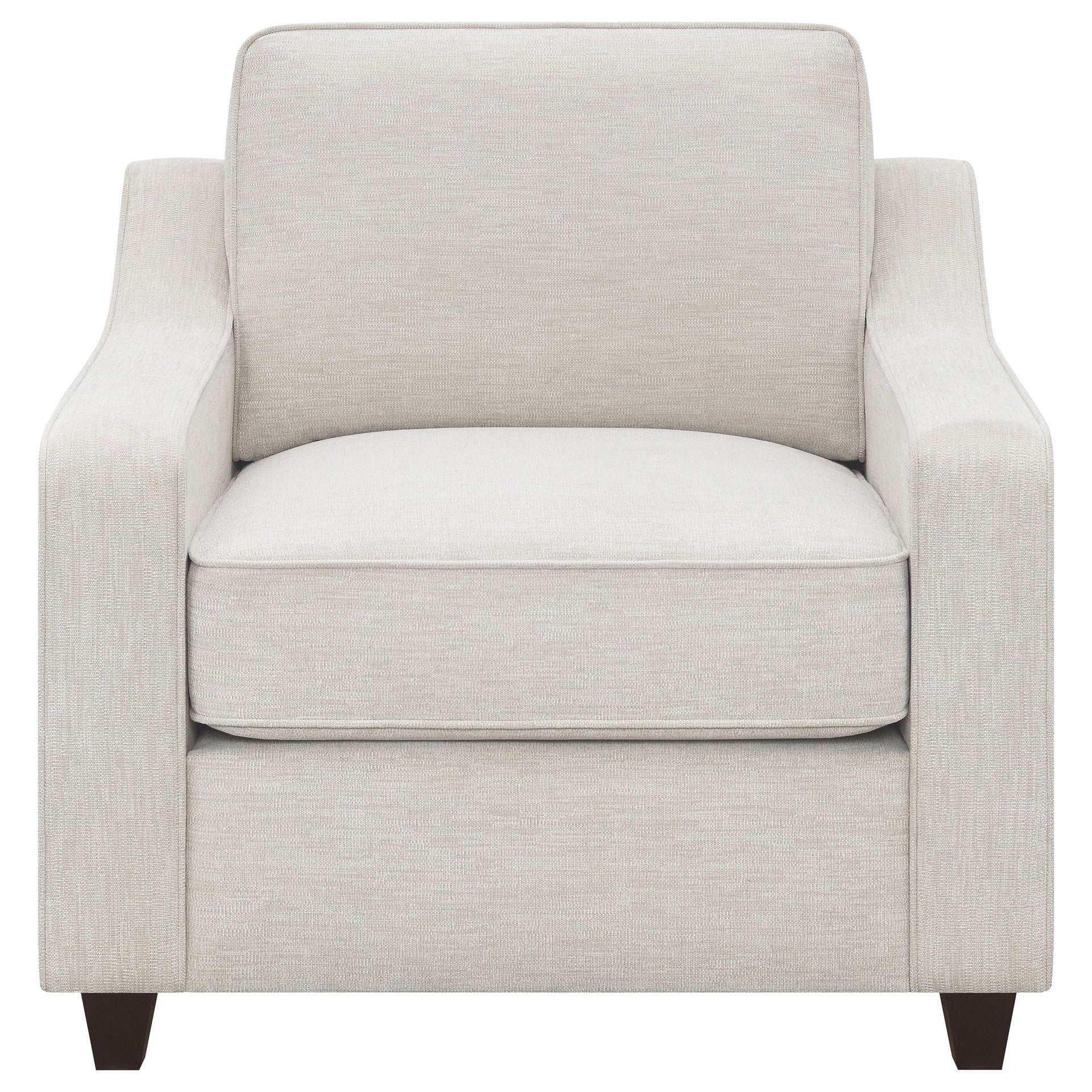 Mahaffey Beige Upholstered Sloped Track Arm Chair