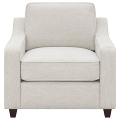 Mahaffey Beige Upholstered Sloped Track Arm Chair
