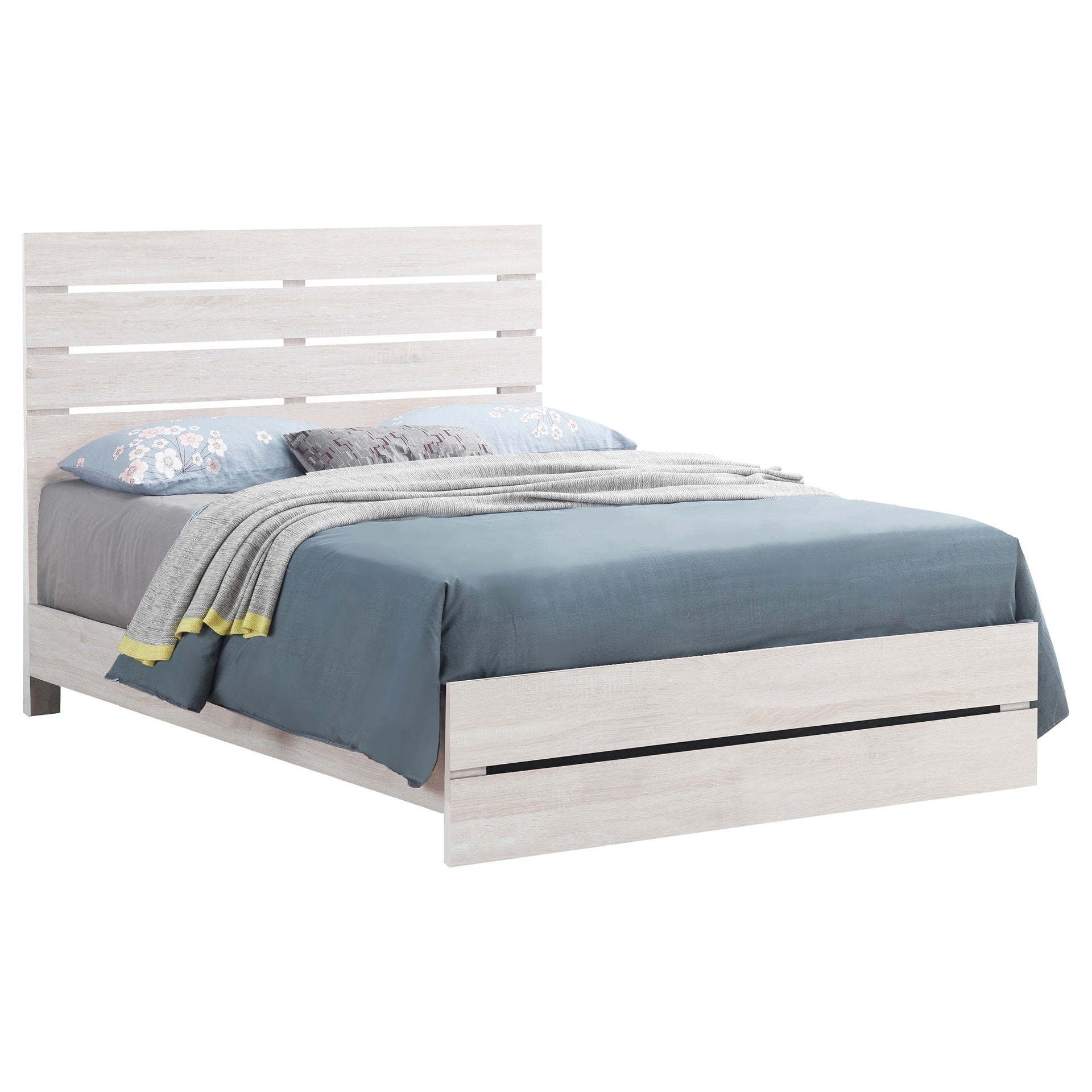Geary Coastal White Eastern King Panel Bed