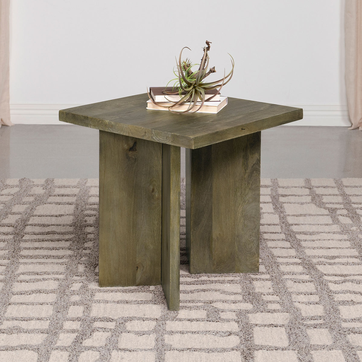 Donovan Mango Brown Square Solid Wood End Table