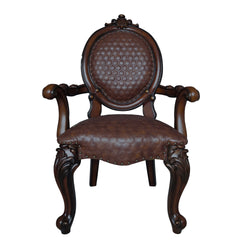 Brown and Cherry Arm Chair with Nailhead Trim (Set of 2)