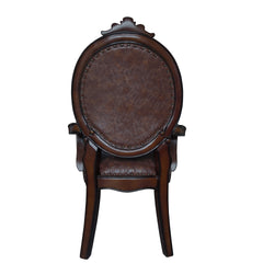 Brown and Cherry Arm Chair with Nailhead Trim (Set of 2)