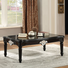 Black Coffee Table with Turned Legs