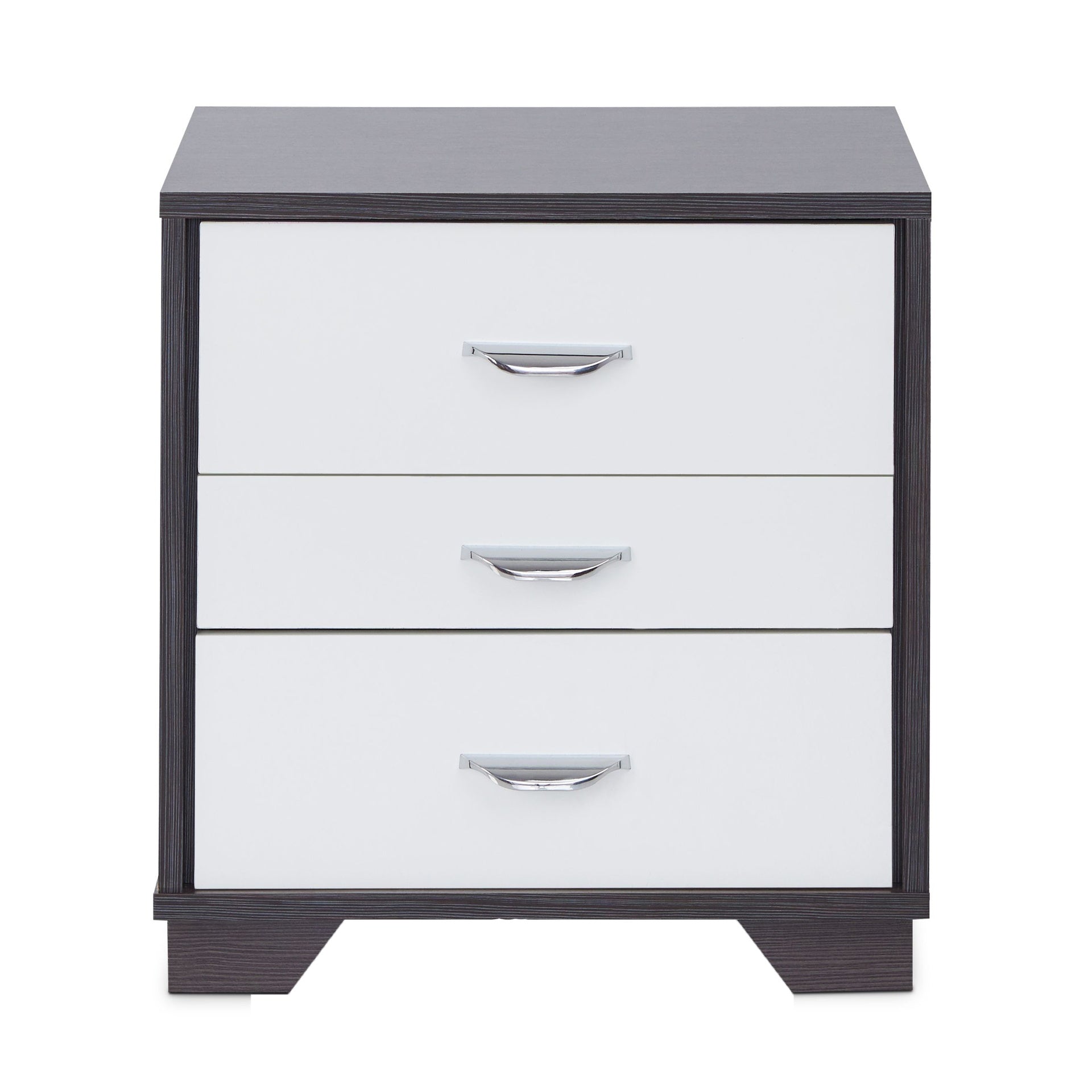 White and Black 3-drawer Rectangular Accent Table