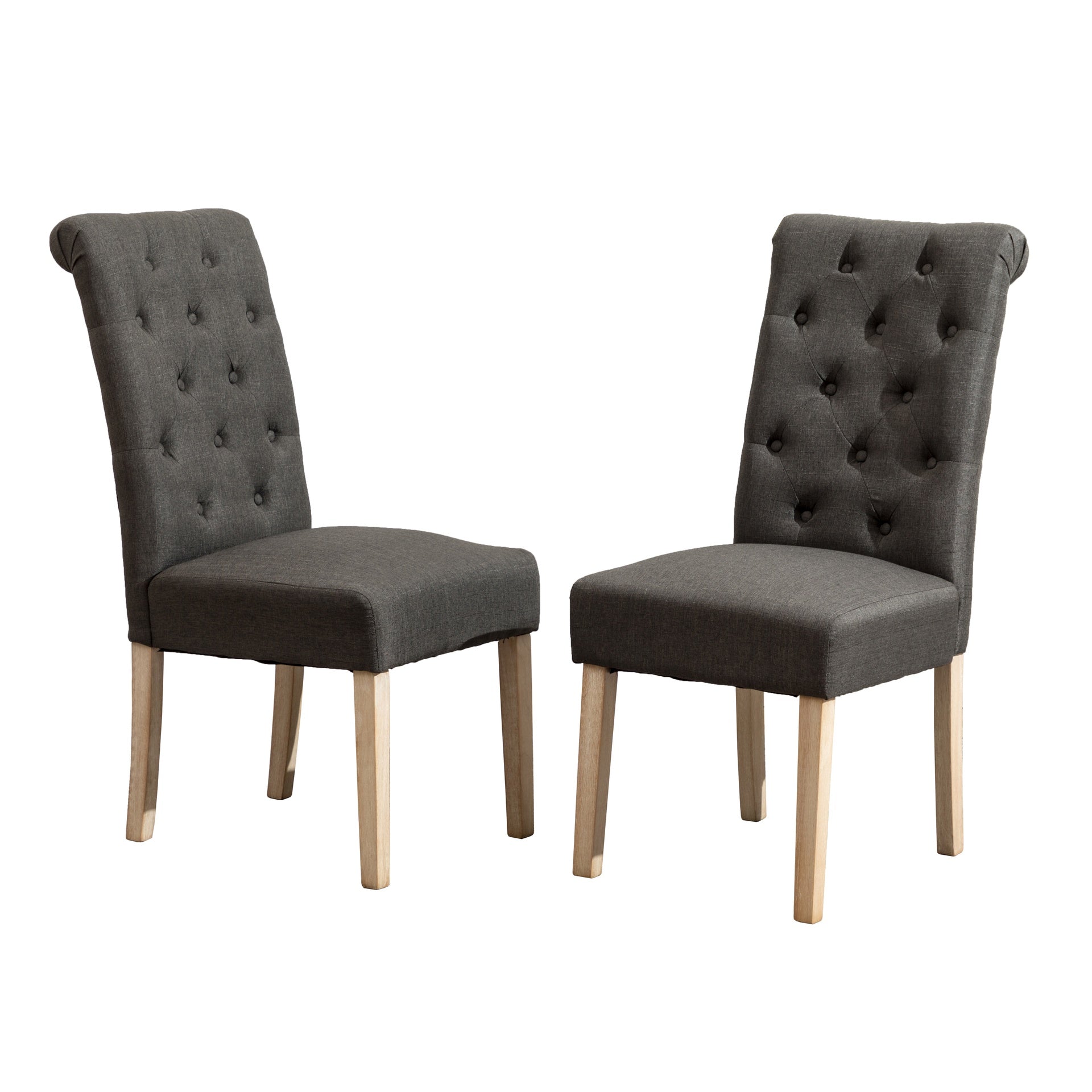 Amonia 7-piece Dining Set, Turned-Leg Dining Table with 6 Tufted Chairs