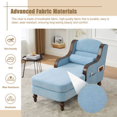 UNITED WE WIN Oversized Chaise Lounge Indoor,Fabric Single Sofa Bed with Wide Seat,Upholstered Lazy Sleeper Armchair,Reading Couch Set for Living Room,Bedroom