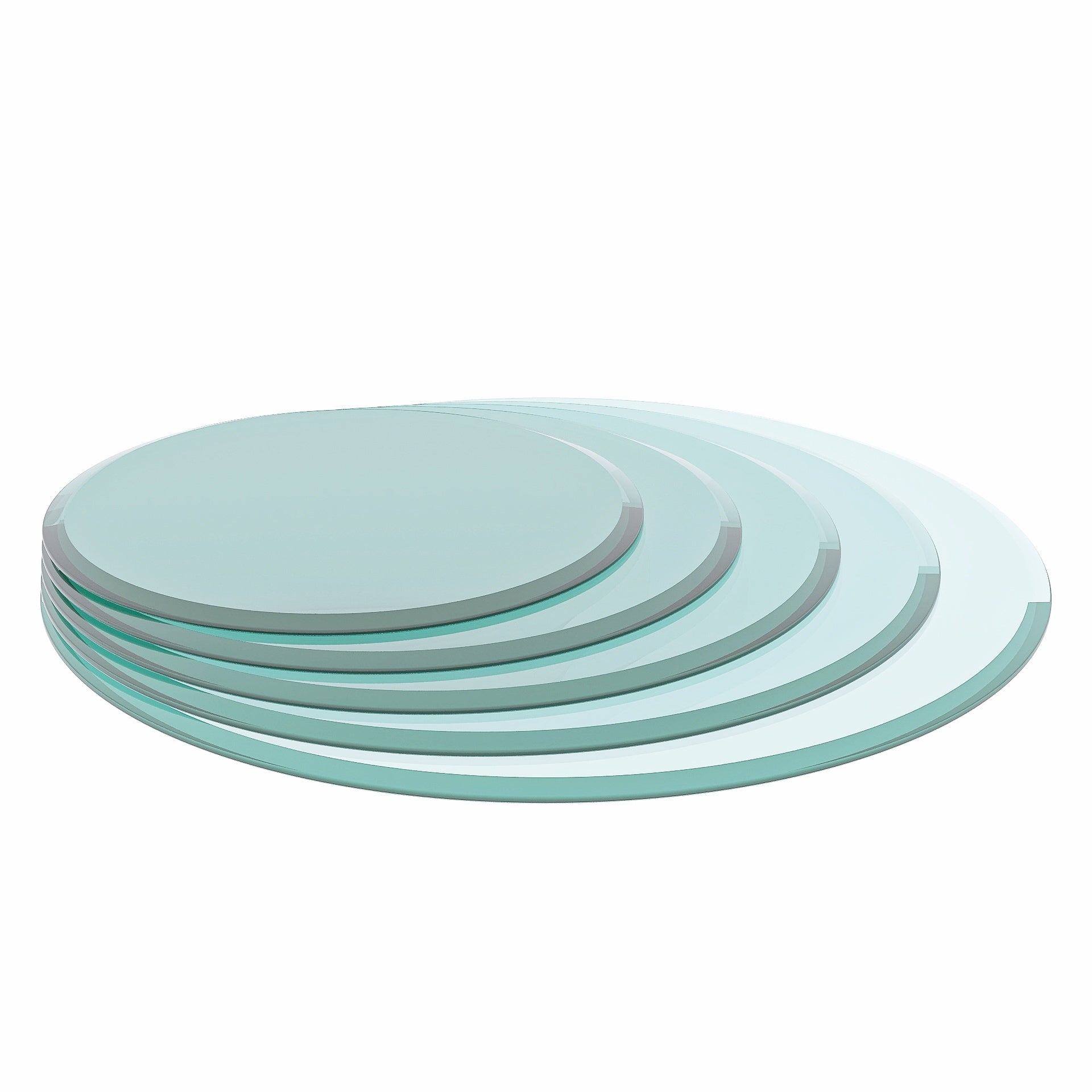 32" Inch Round Tempered Glass Table Top Clear Glass 1/2" Inch Thick Beveled Polished Edge (Old Sku:W126560360)