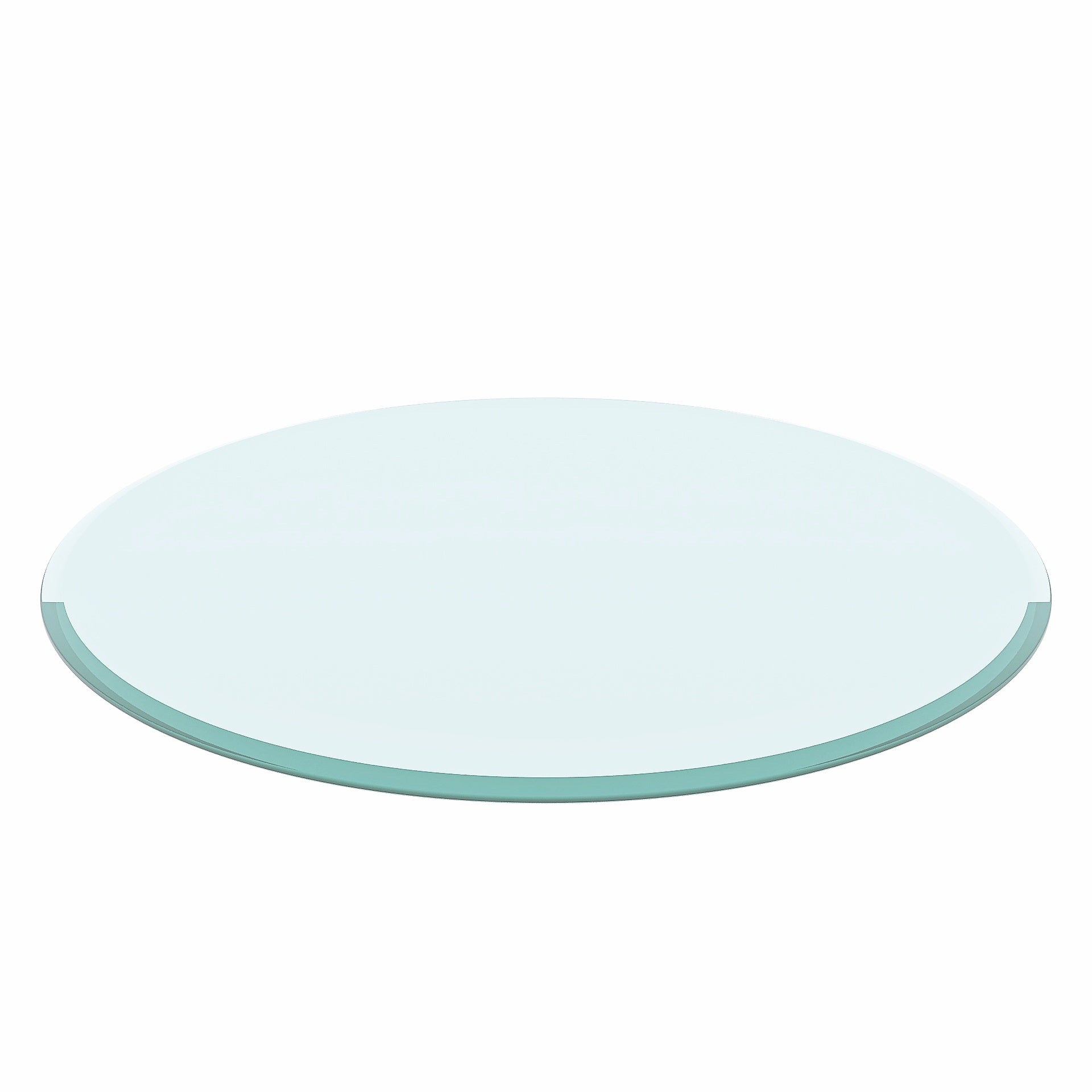32" Inch Round Tempered Glass Table Top Clear Glass 1/2" Inch Thick Beveled Polished Edge (Old Sku:W126560360)