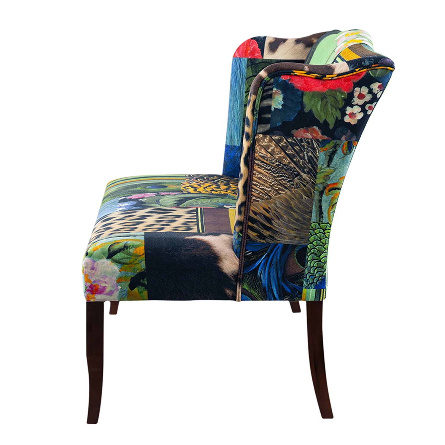 44x25x38" Vesta Bird Collage Print Settee