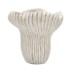 9.3x9x8.7" Sand and Cement Coral Planter with Textured Beige Finish
