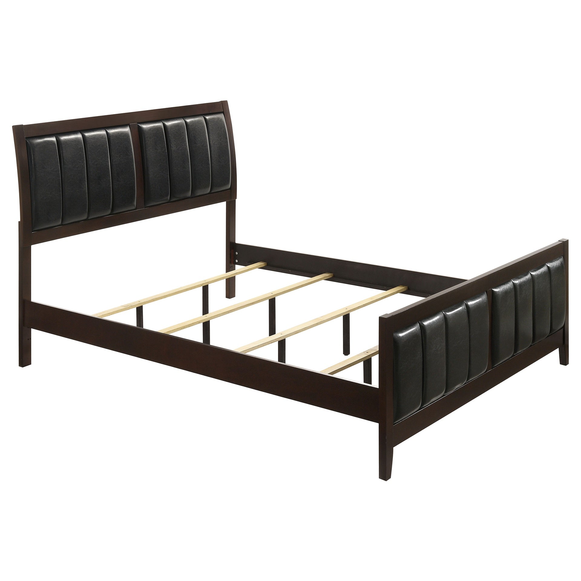 Teste Cappuccino and Black Upholstered Eastern King Panel Bed