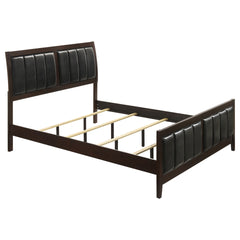 Teste Cappuccino and Black Upholstered Eastern King Panel Bed
