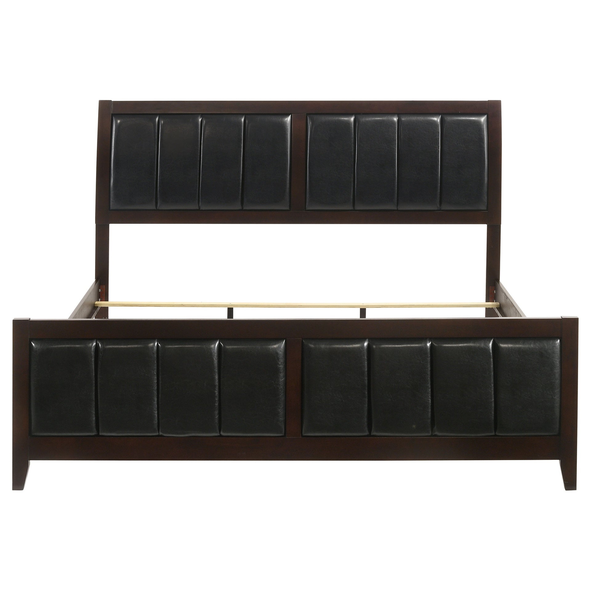 Teste Cappuccino and Black Upholstered Eastern King Panel Bed