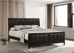 Teste Cappuccino and Black Upholstered Eastern King Panel Bed