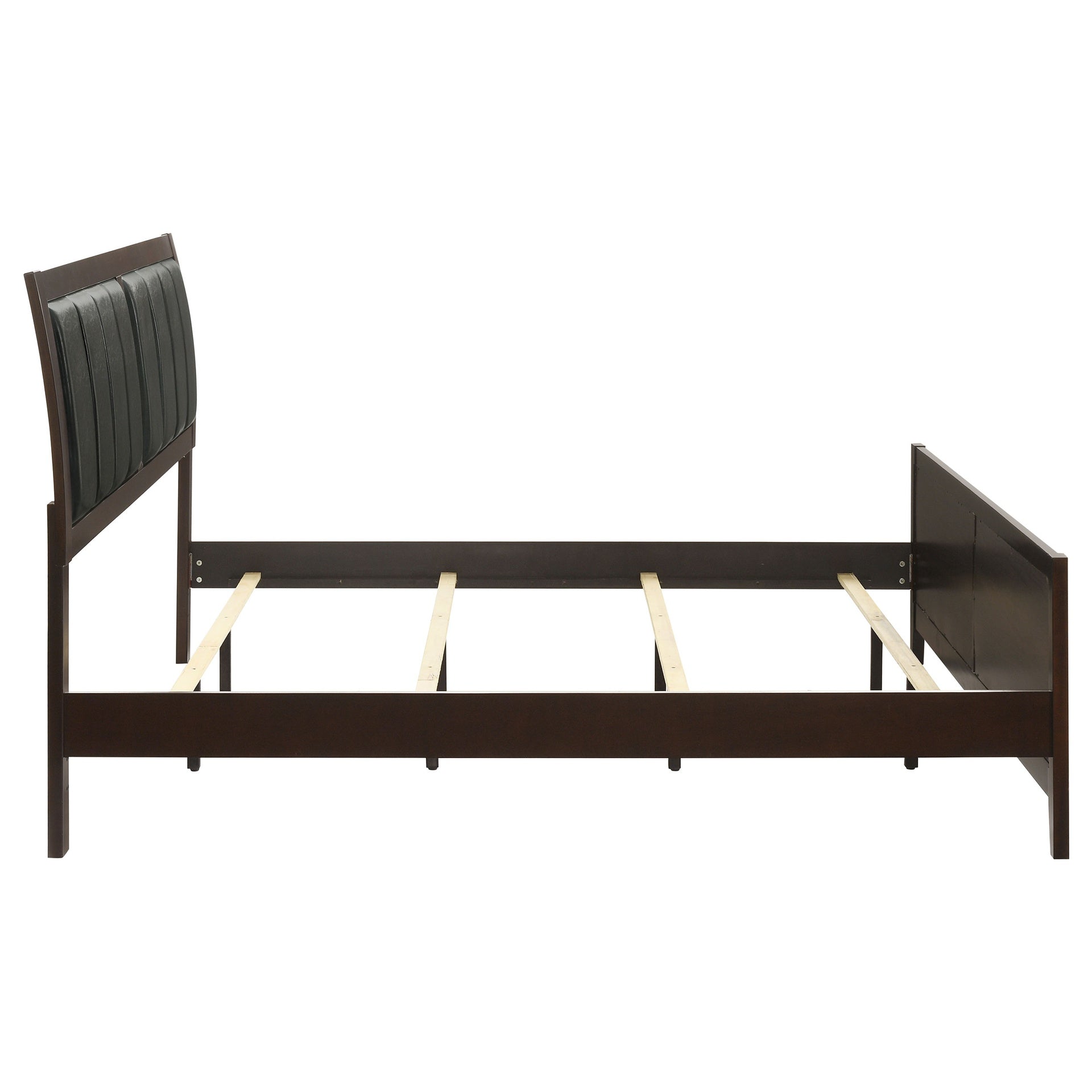 Teste Cappuccino and Black Upholstered Eastern King Panel Bed