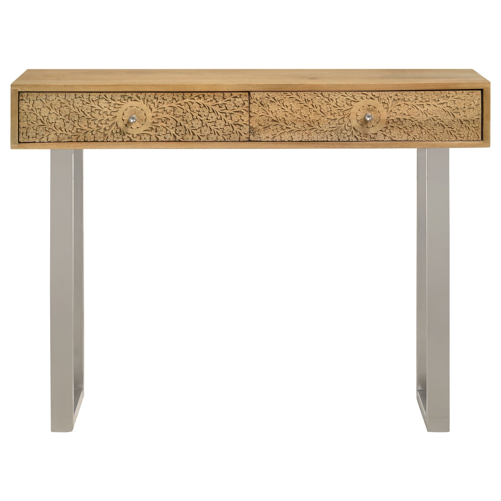 Harmony Natural and Silver 2-Drawer Console Table