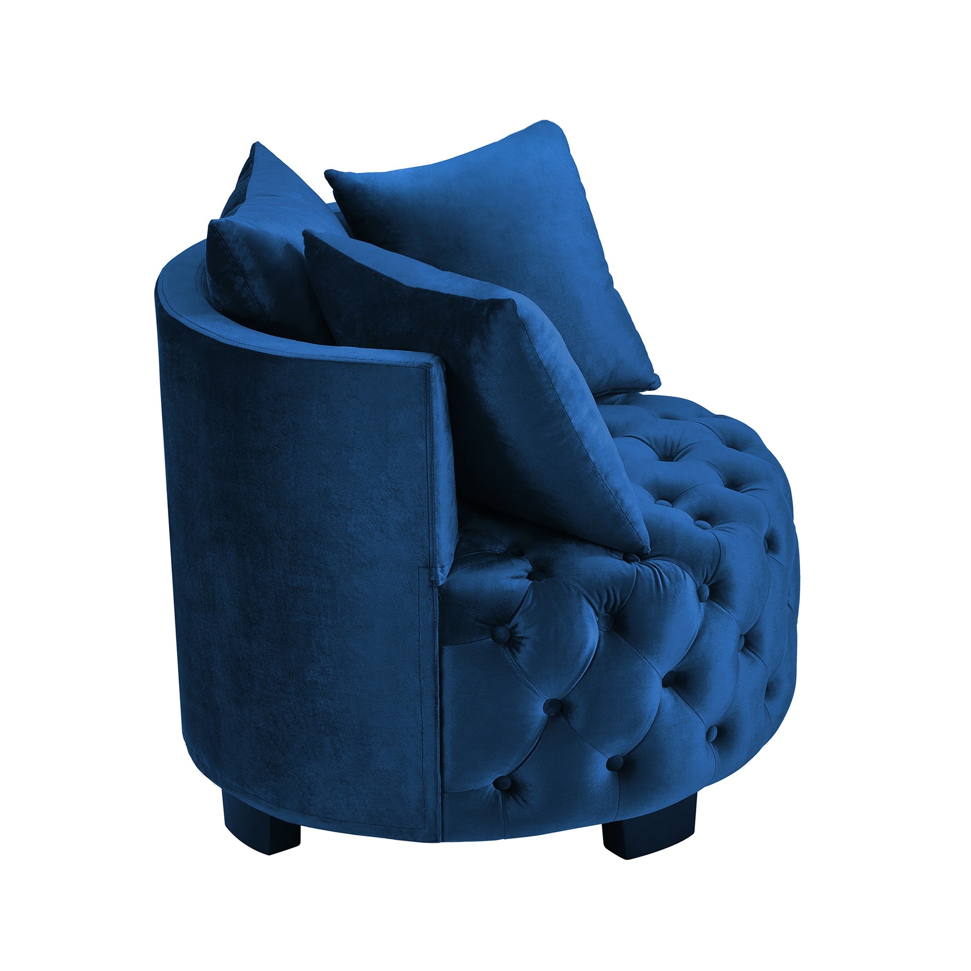 Contemporary Upholstered Tufted Leisure Chair Accent Chair,Navy
