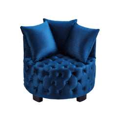 Contemporary Upholstered Tufted Leisure Chair Accent Chair,Navy