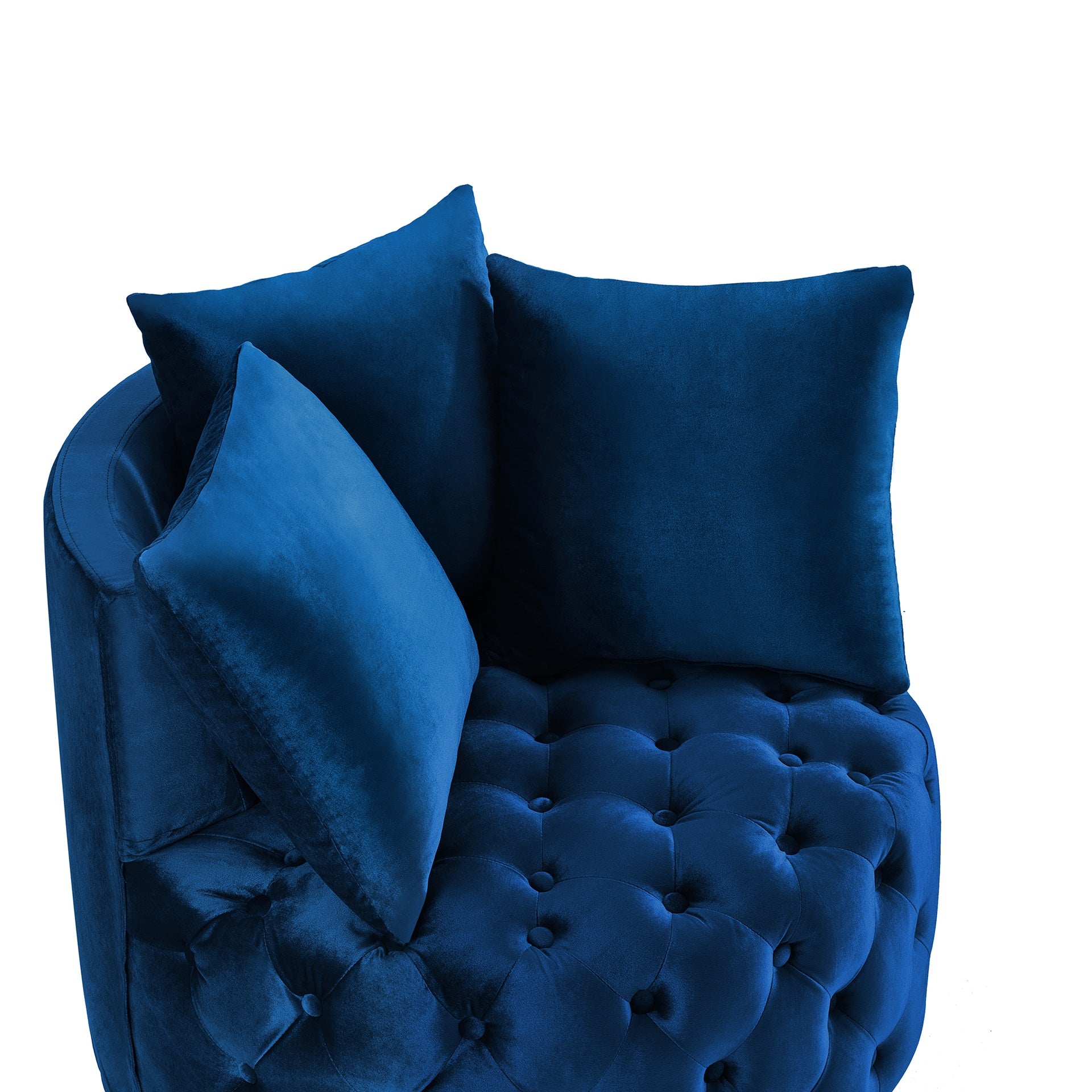 Contemporary Upholstered Tufted Leisure Chair Accent Chair,Navy