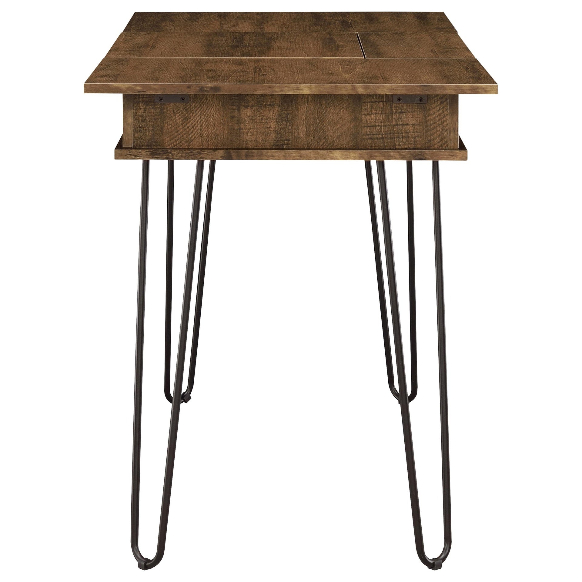 Rustic Amber Writing Desk with 4 Hidden Storages