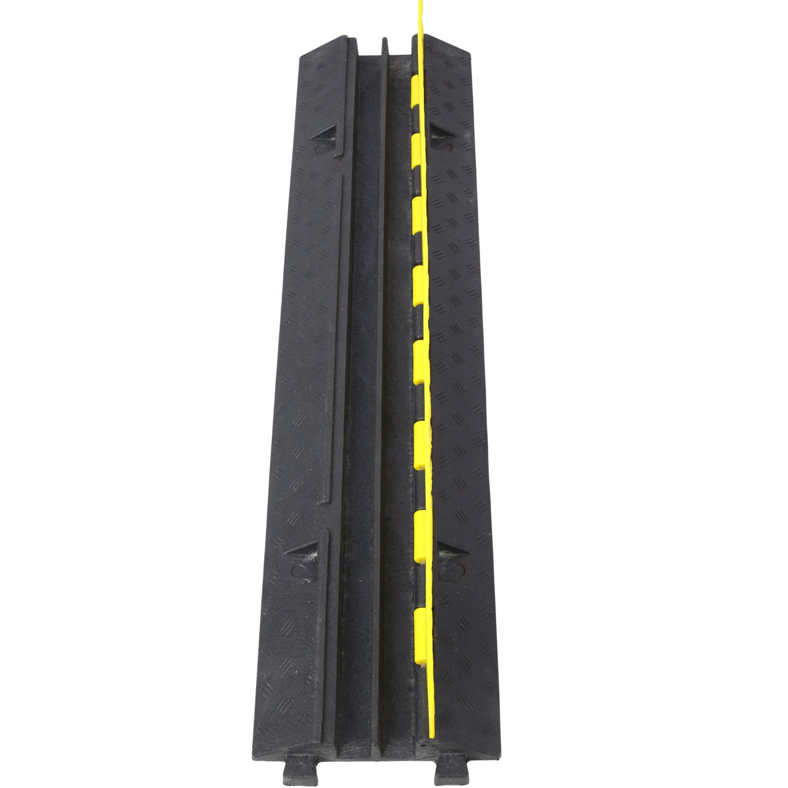 Cable Protector Ramp, 2 Channels Speed Bump Hump, Rubber Modular Speed Bump Rated 5500LBS Load Capacity, Protective Wire Cord Ramp Driveway Rubber Traffic Speed Bumps Cable Protector,4 Packs