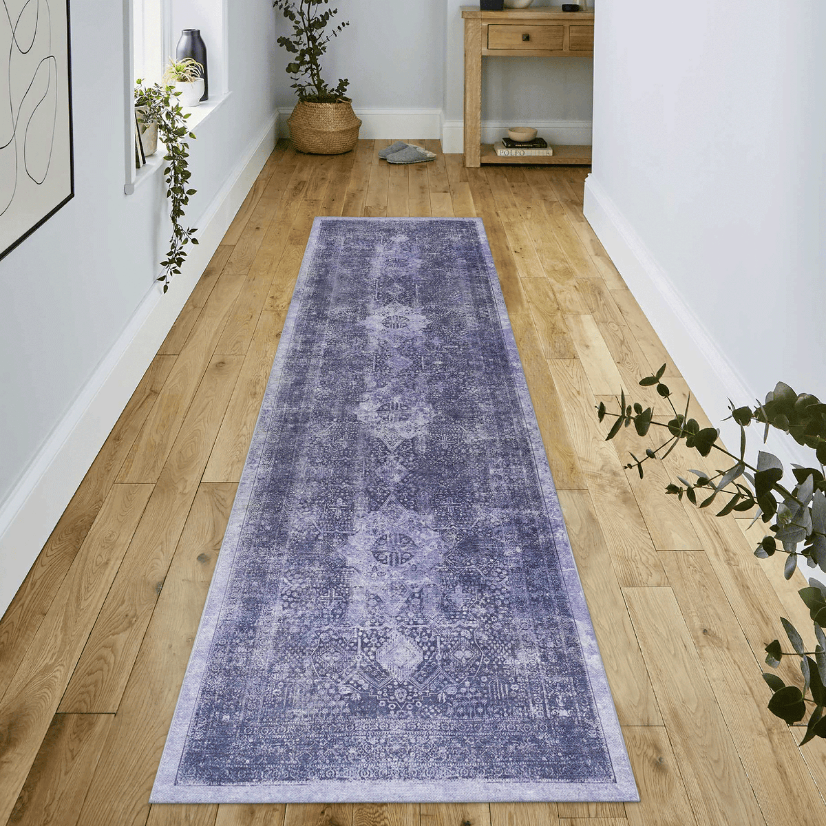 MAVAL Anthracite Washable Rug 2'6'' x 10' Runner Rug (Anthracite, 2'6'' x 10')