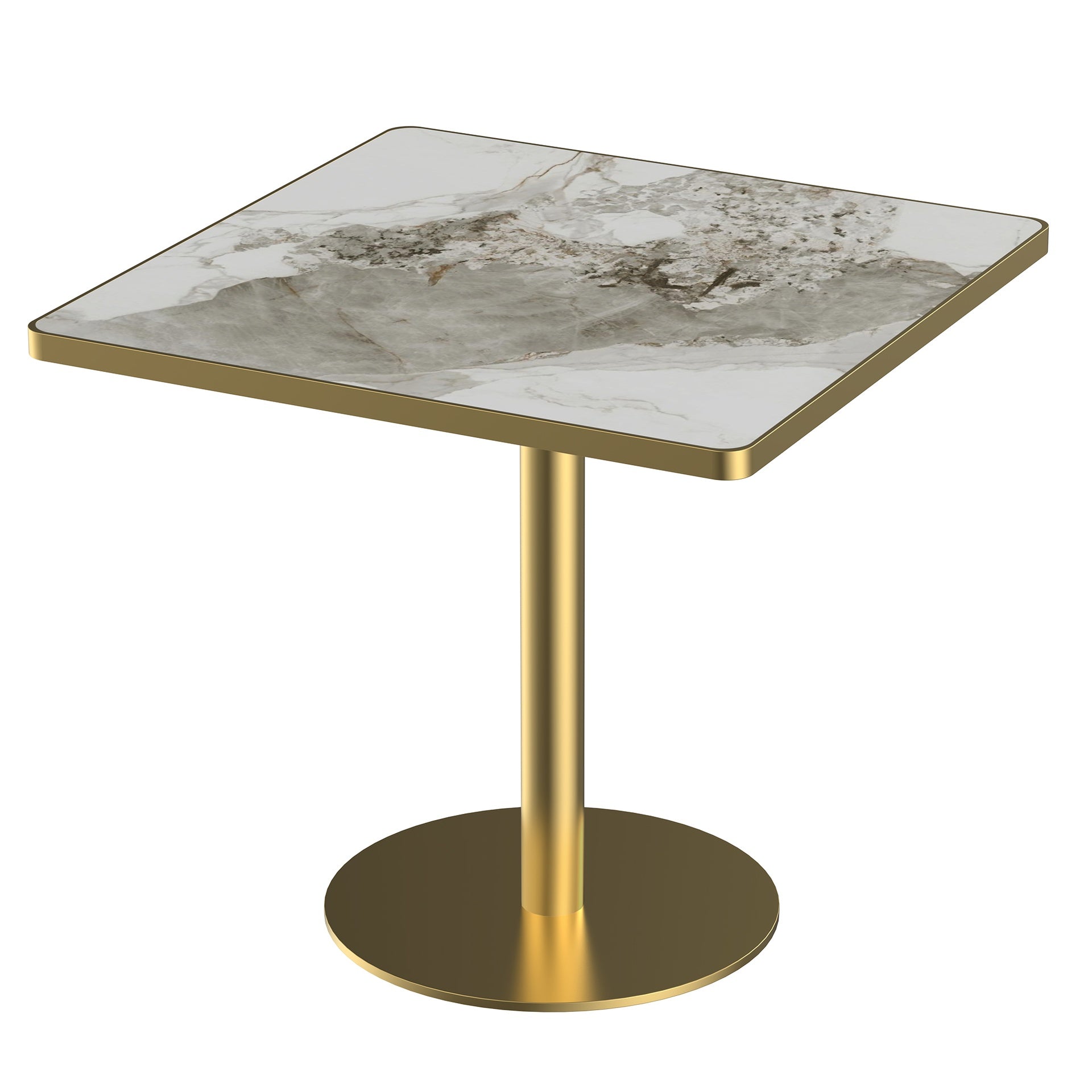 Square Modern Dinning Table 31.5 inches Bistro Table Tulip Table with Faux Marble top,Easy Assemble,Sturdy Metal Frame Diameter