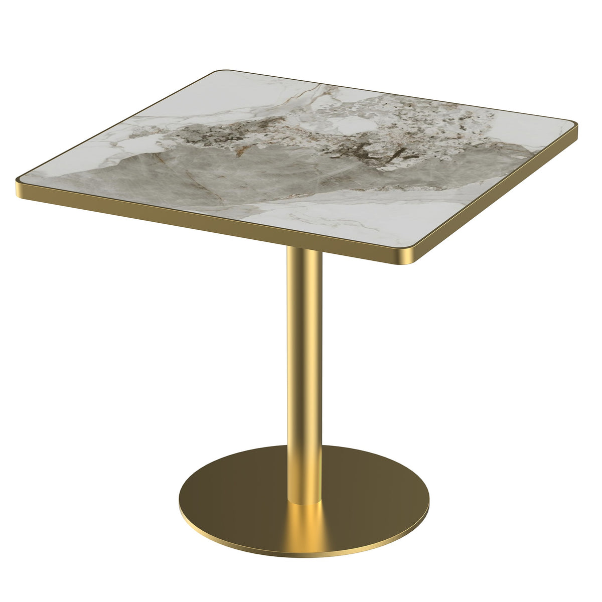 Square Modern Dinning Table 31.5 inches Bistro Table Tulip Table with Faux Marble top,Easy Assemble,Sturdy Metal Frame Diameter