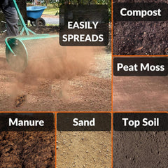 The Original 24 Inch Compost and Peat Moss Spreader Roller - Top Soil, Sand, Manure, Mulch, Top Dressing Lawn and Garden Spreader