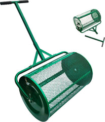 The Original 24 Inch Compost and Peat Moss Spreader Roller - Top Soil, Sand, Manure, Mulch, Top Dressing Lawn and Garden Spreader