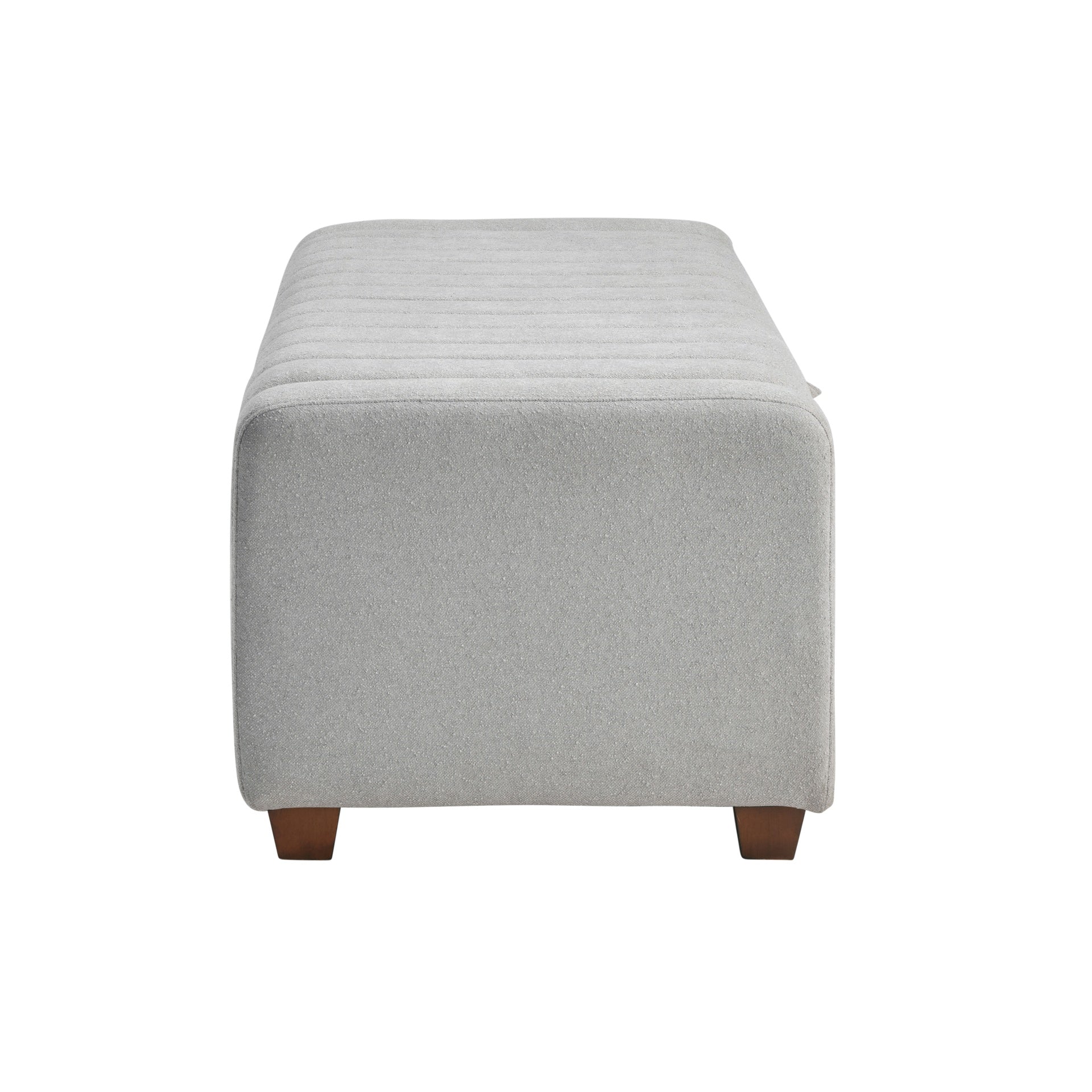 Contemporary Upholstered Bench with Internal Storage 1pc Durable Plywood Frame Gray Boucle