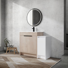 42 Inch Freestanding Bathroom Vanity with Ceramic Sink and Storage Cabinets, Soft Closing Door, 02430+0312 Combination Cabinet, KD-Package