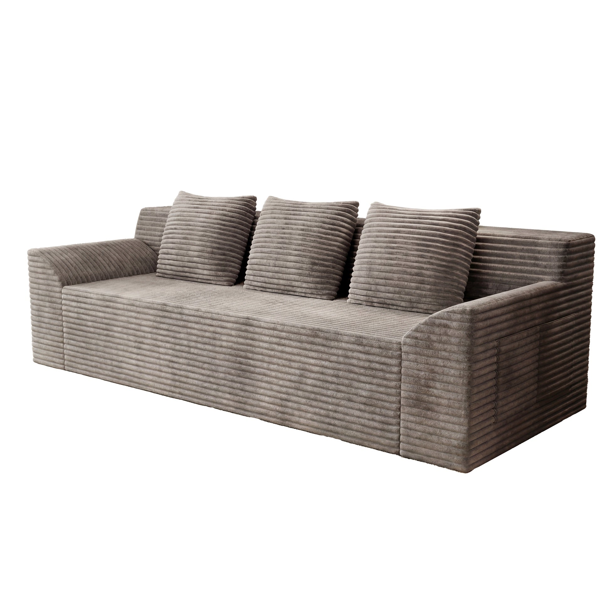 71" 3Setaser Sofa,Corduroy Fabric,Deep Seat Couches,Comfy Loveseat Sofa,No Assembly,1pcs for Living room, Bedroom,Conference room ,Apartment